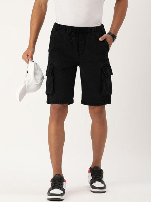 bene kleed black regular fit cargo shorts