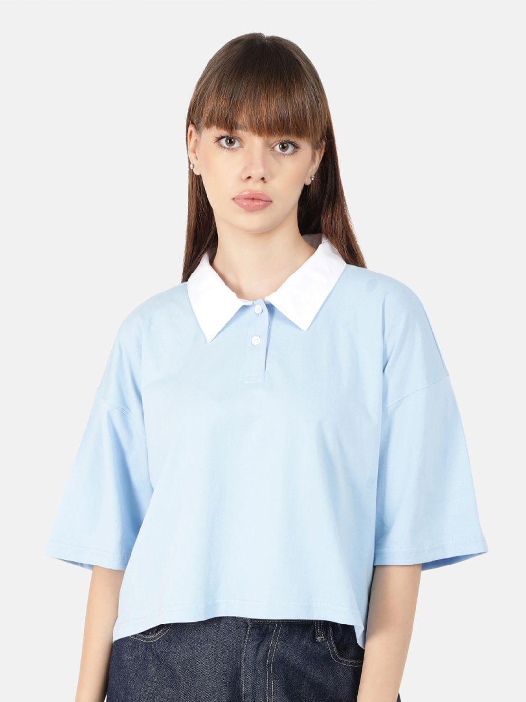 bene kleed polo collar drop-shoulder sleeves pure cotton t-shirt