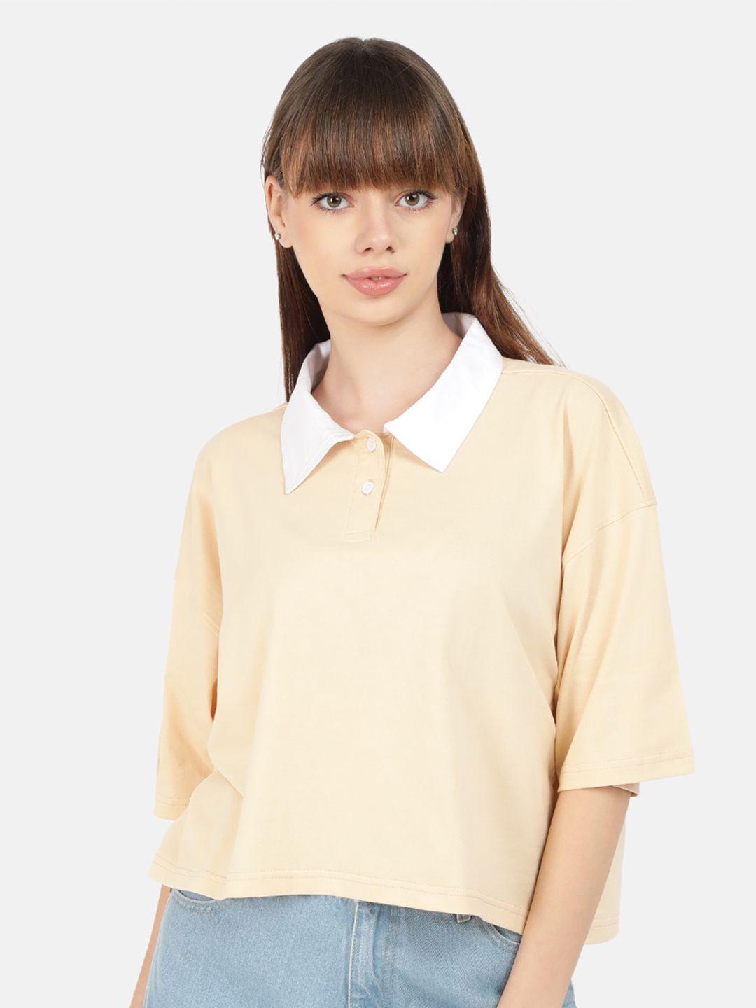 bene kleed polo collar drop-shoulder sleeves pure cotton t-shirt