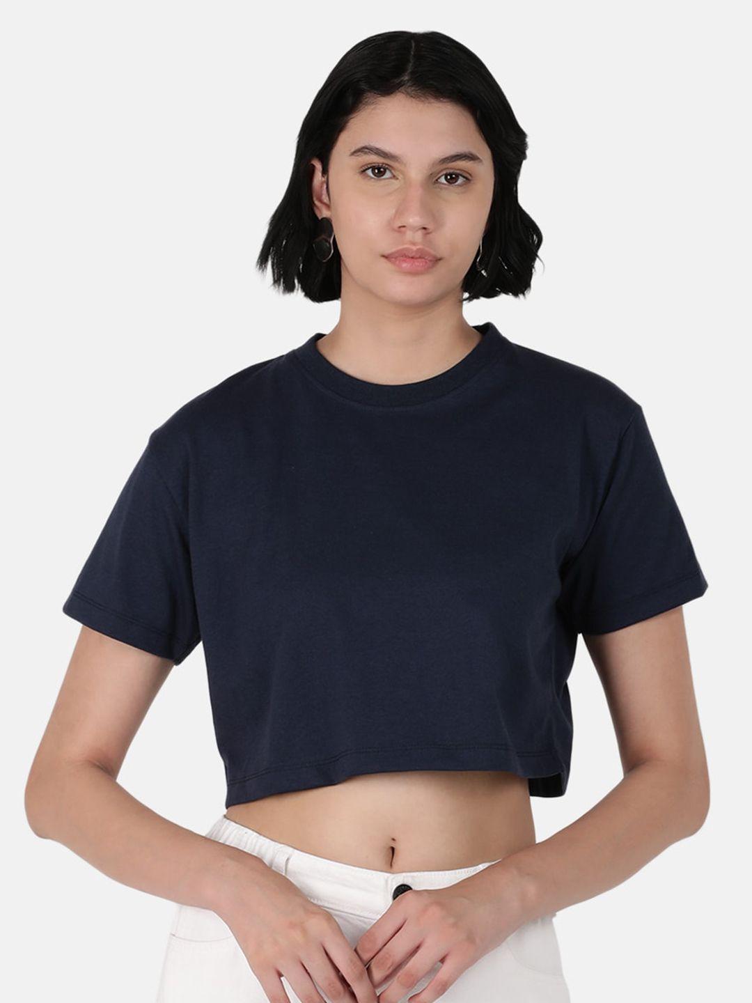 bene kleed round neck short sleeves crop t-shirt