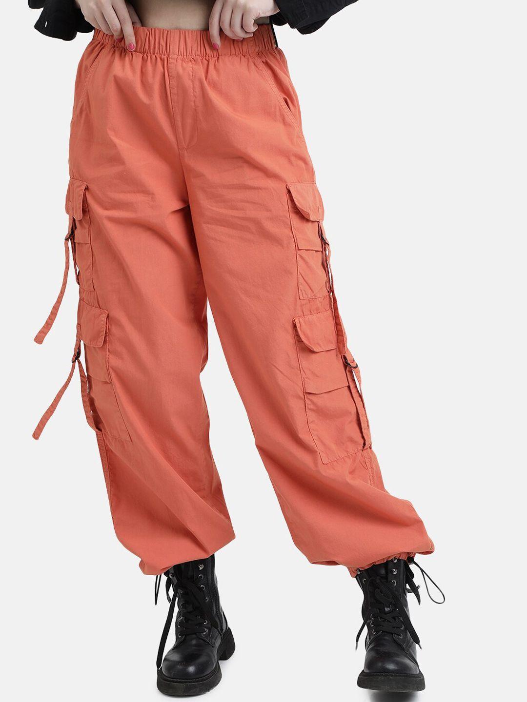 bene kleed women parachute fit high-rise cargos trousers