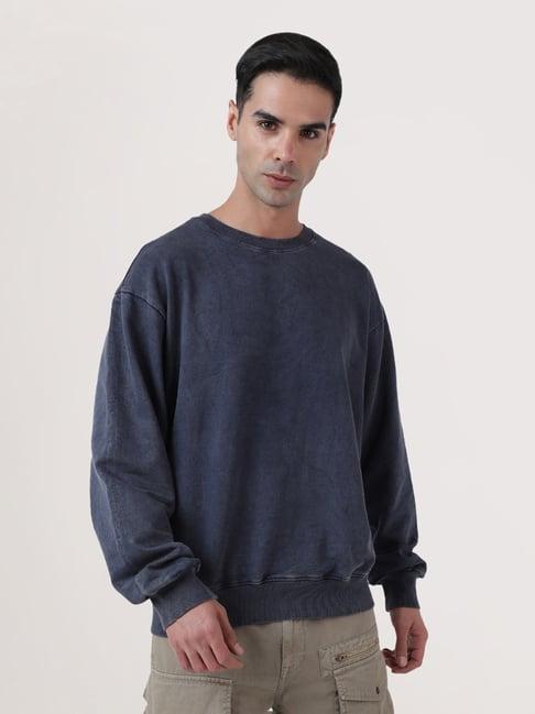 bene kleed blue relaxed fit cotton sweatshirt