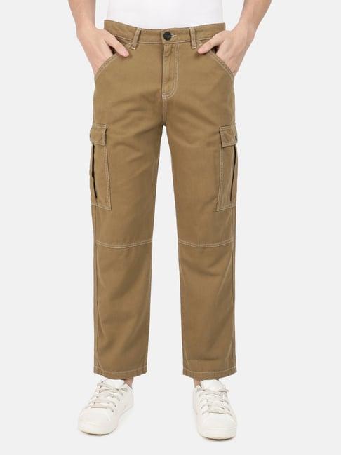 bene kleed brown loose fit overdyed cotton cargos