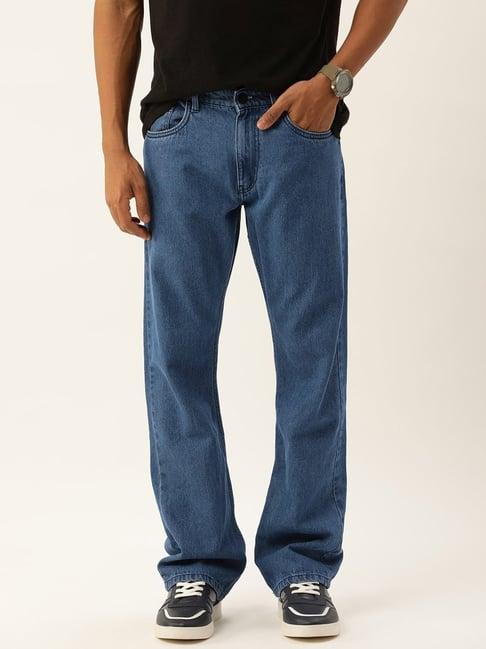 bene kleed denim blue cotton bootcut jeans