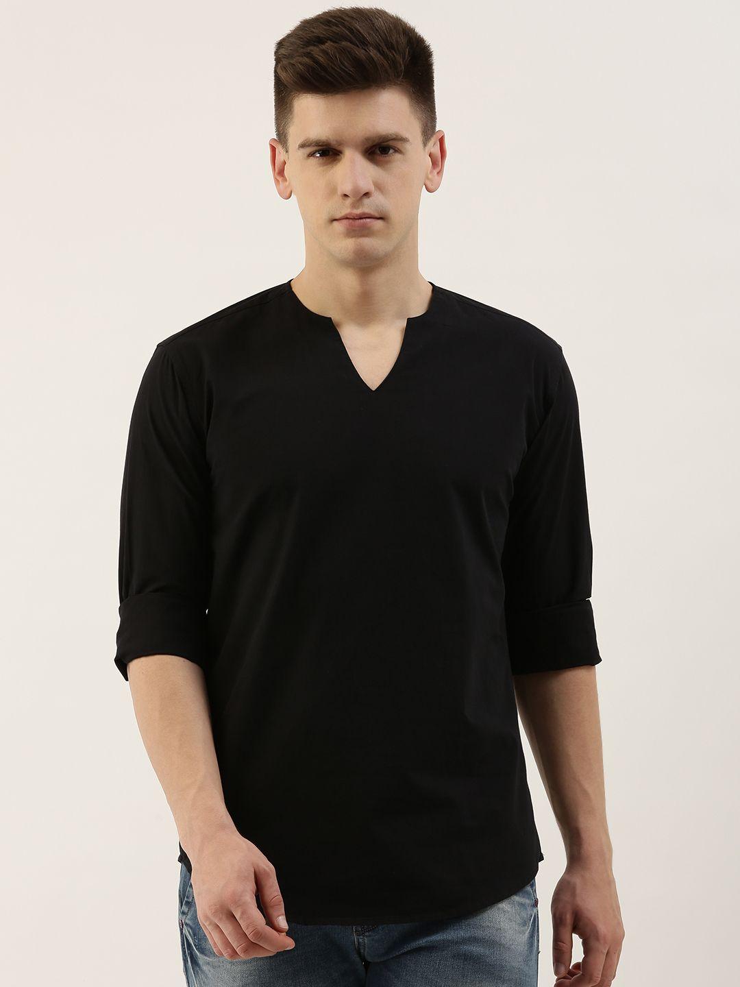 bene kleed men black kurta