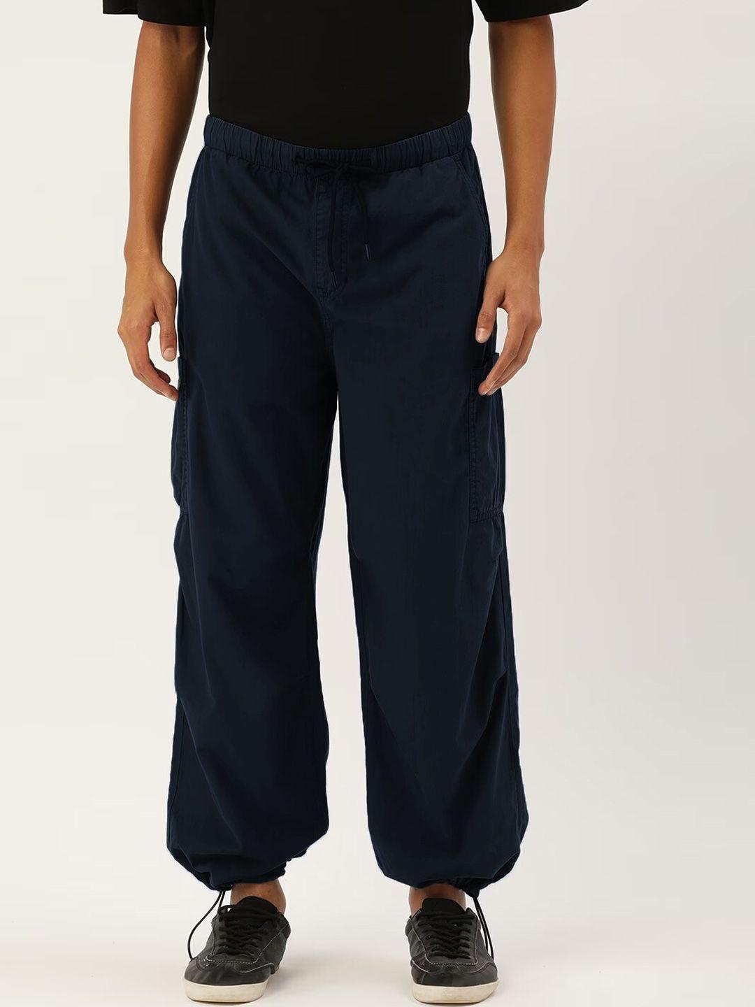 bene kleed men blue loose fit trousers