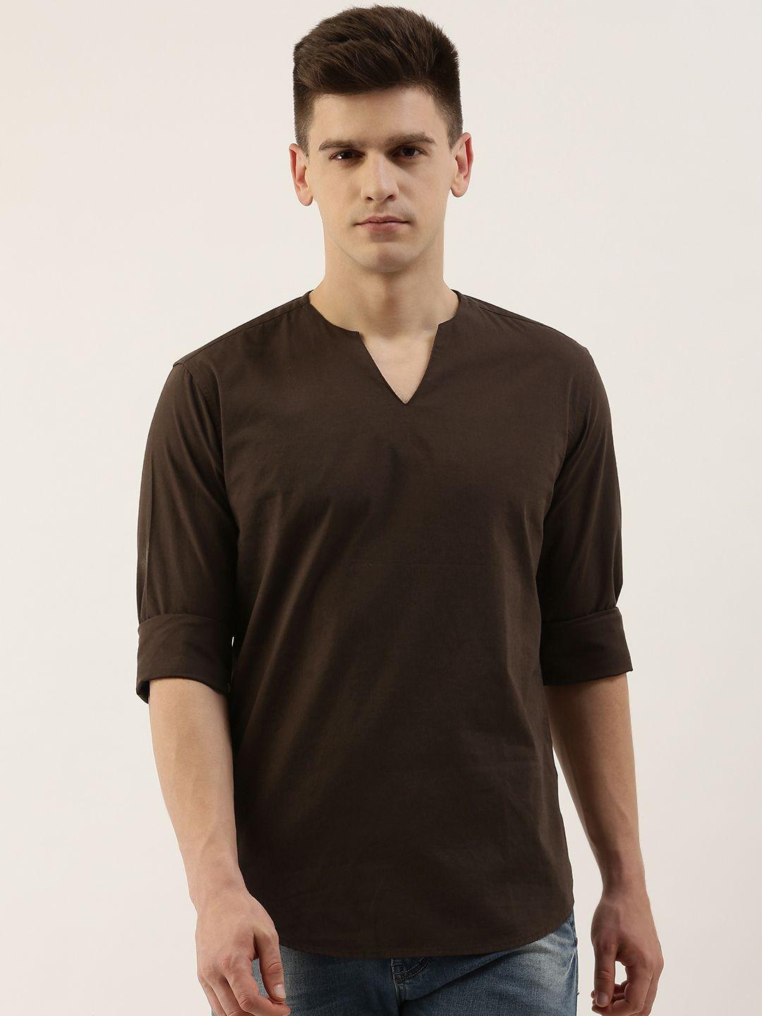 bene kleed men brown kurta