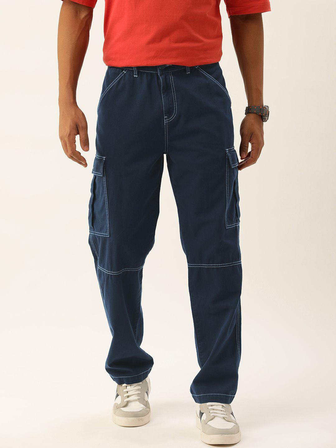 bene kleed men relaxed cotton cargos trousers