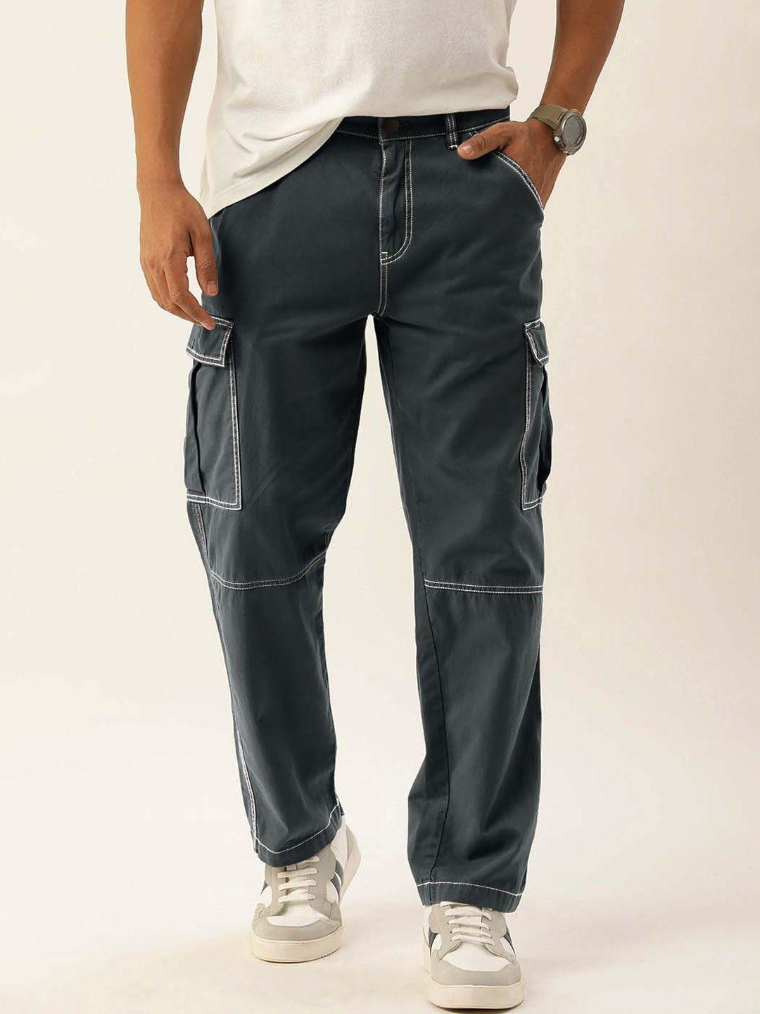 bene kleed men relaxed pure cotton cargos trousers