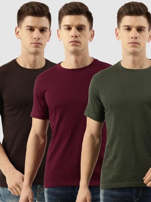 bene kleed multicolor regular fit crew t-shirt - pack of 3