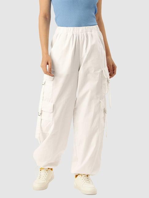 bene kleed off-white cotton joggers