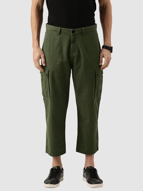 bene kleed olive cotton loose fit cargos