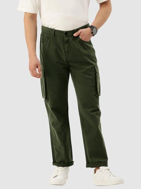 bene kleed olive cotton relaxed fit cargos