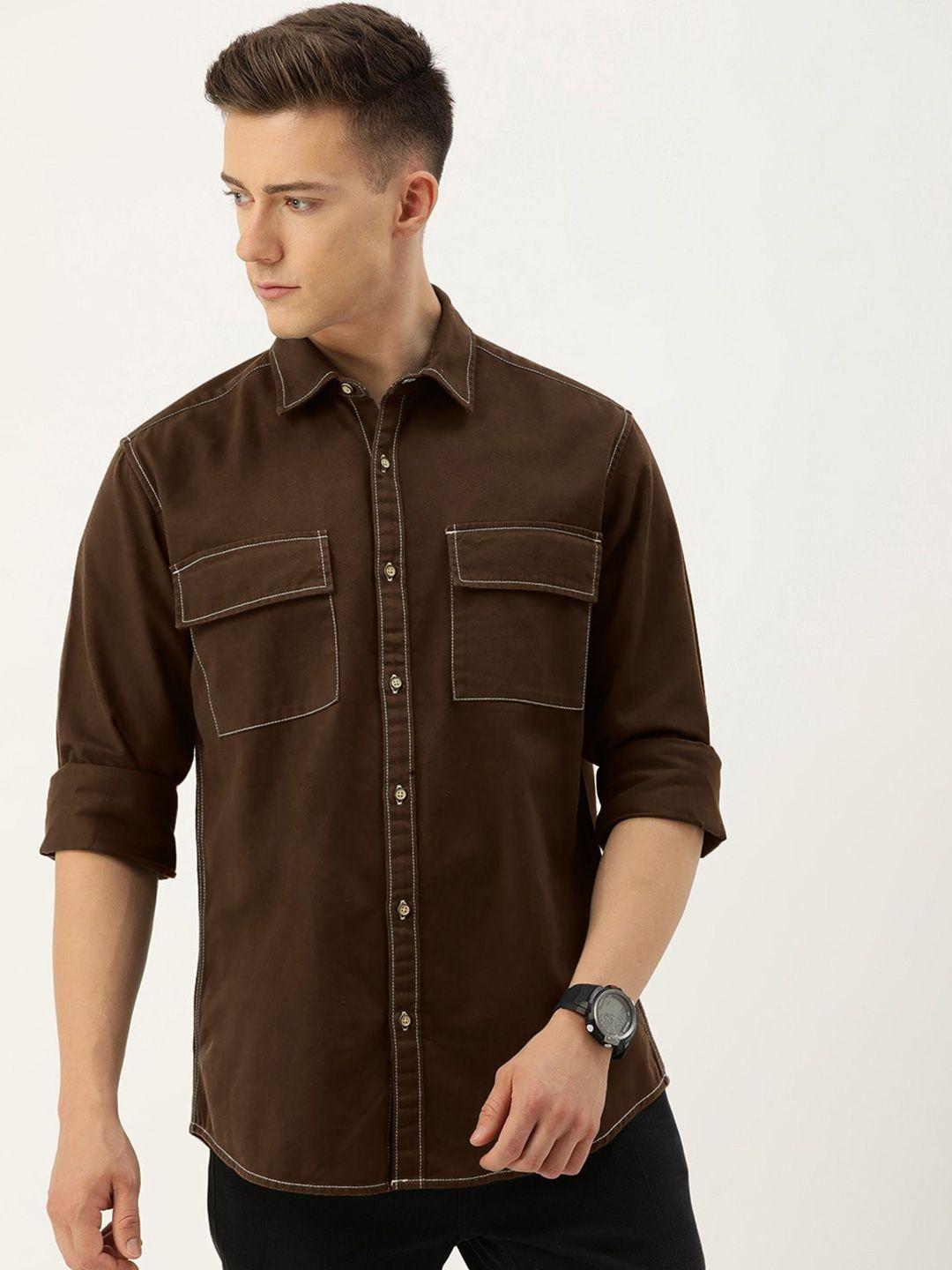 bene kleed opaque casual shirt with contrast stitch