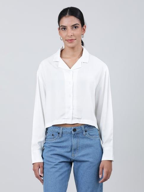 bene kleed rayon white shirt