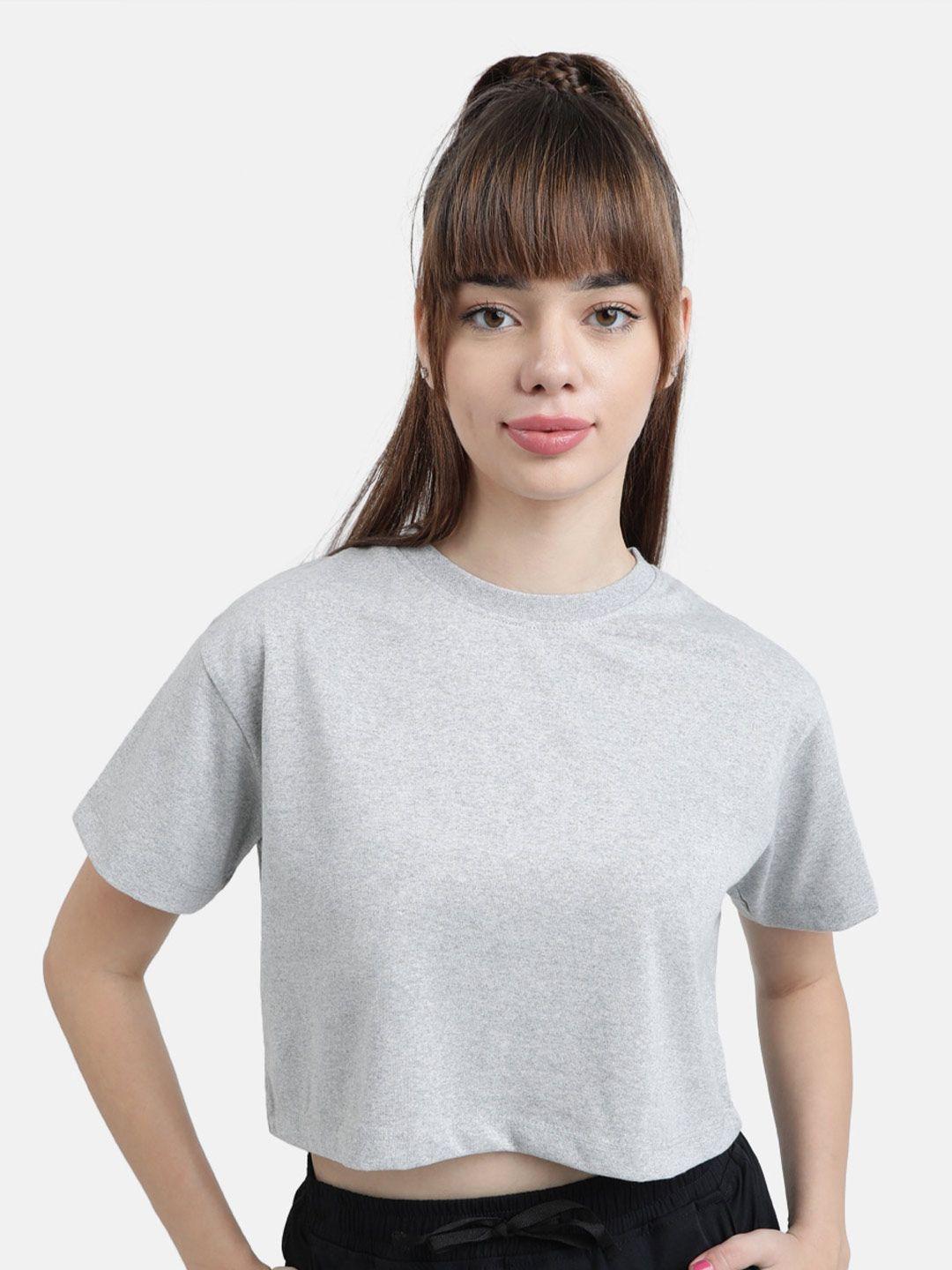 bene kleed round neck short sleeves crop cotton t-shirt