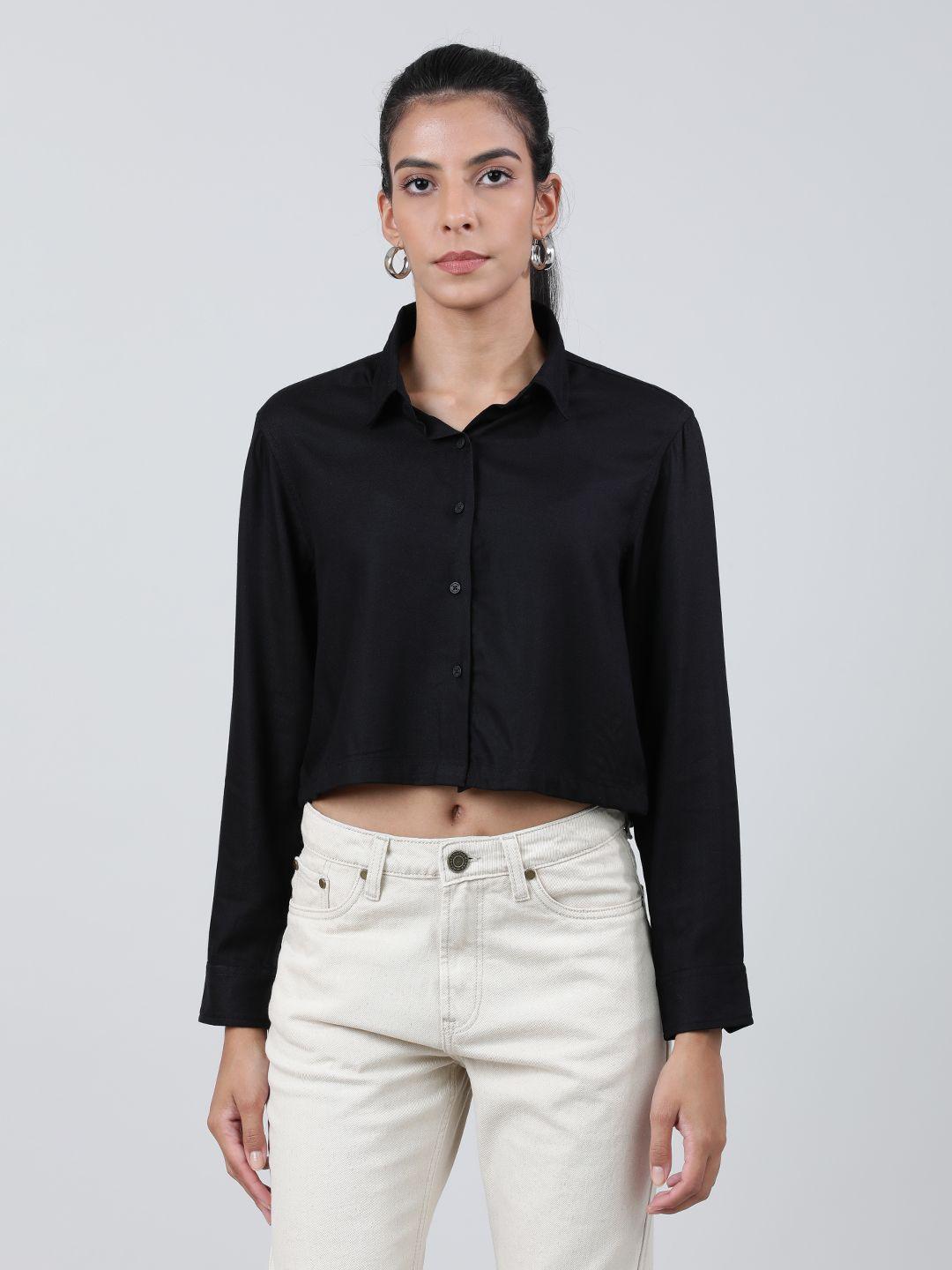 bene kleed spread collar crop casual shirt