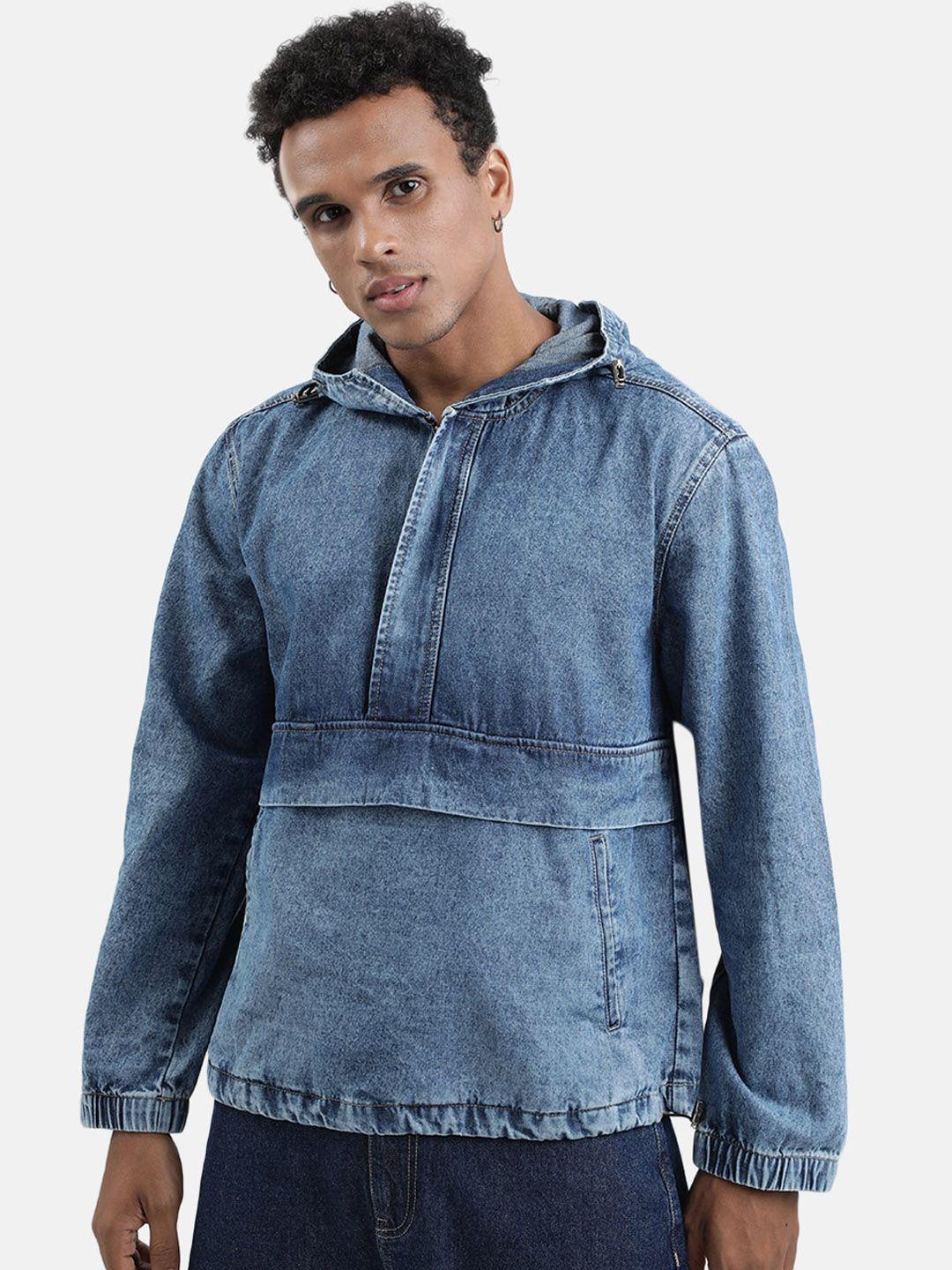 bene kleed washed hooded pure cotton denim jacket