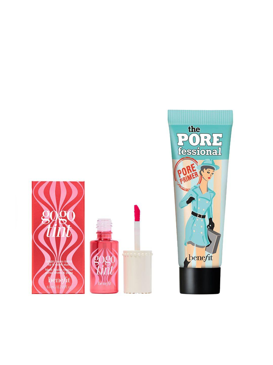 benefit cosmetics set of gogotint cheek & lip stain & the porefessional mini pore primer