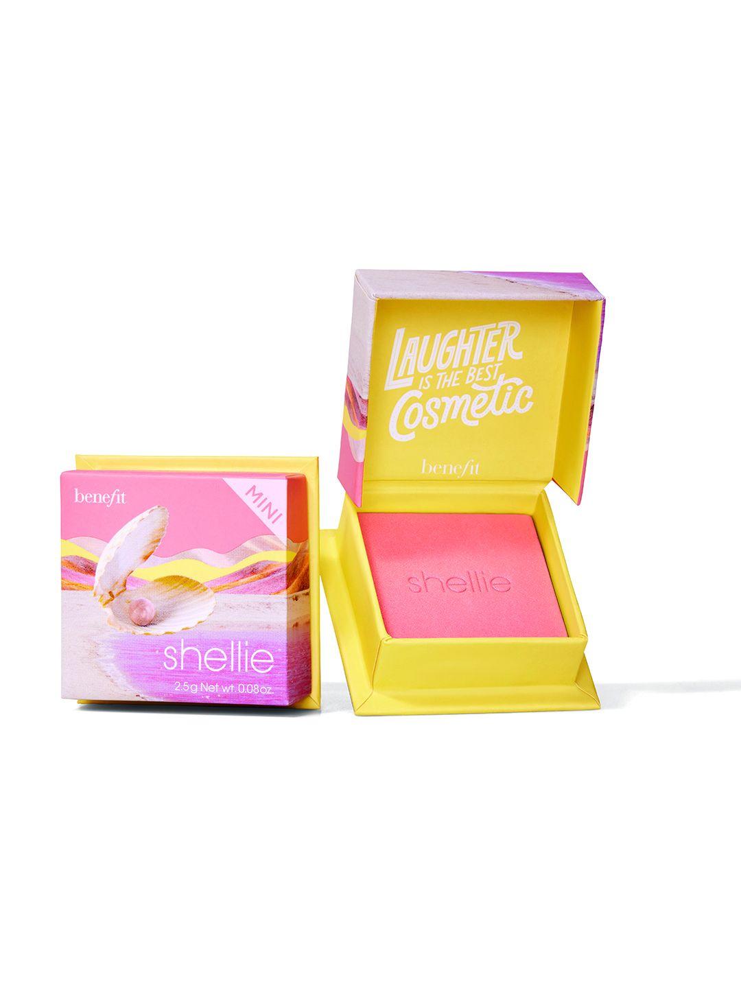 benefit cosmetics smudge-proof soft shimmer finish warm-seashell pink mini blush 2.5 g - shellie