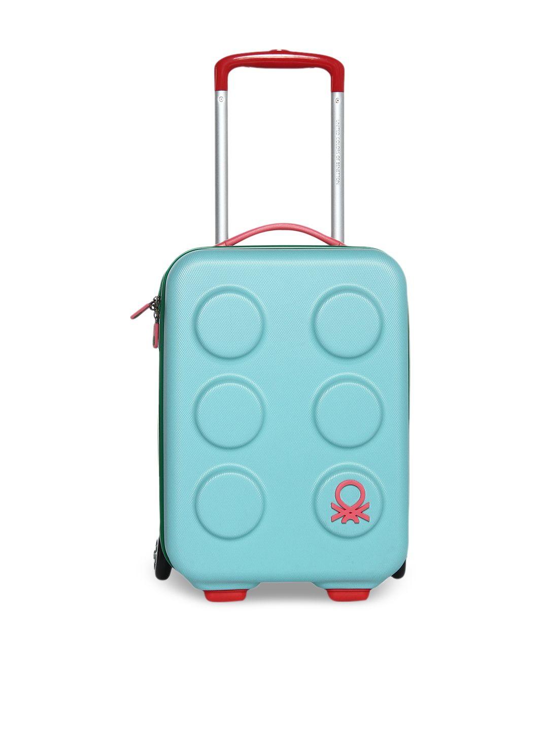 benetton kids teal blue cabin trolley suitcase