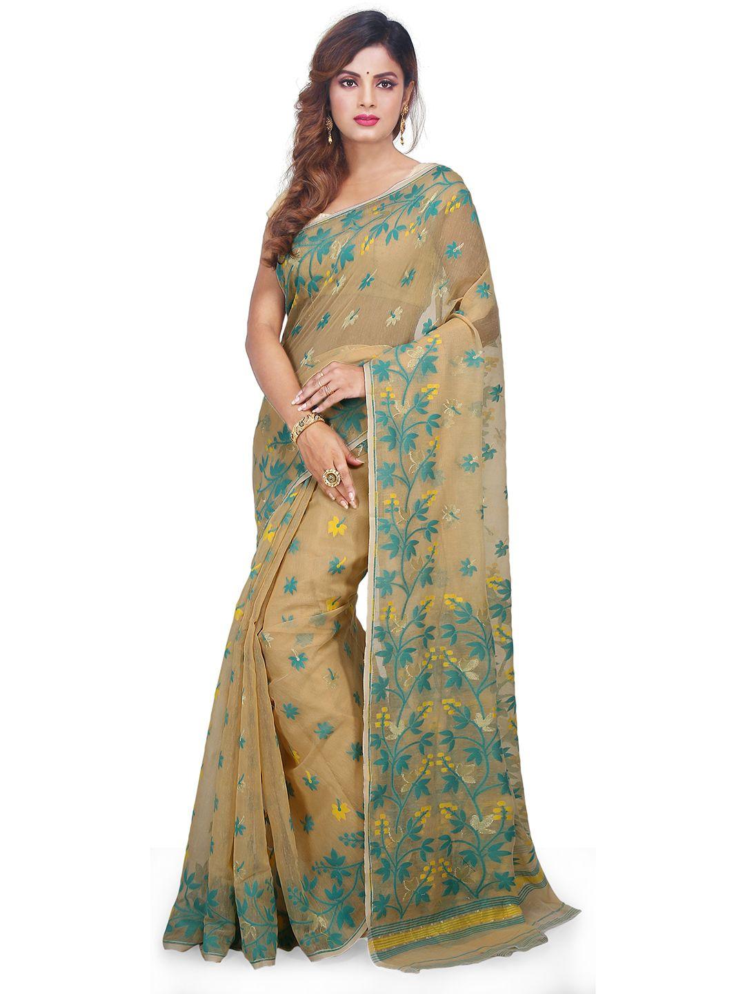 bengal handloom floral woven design jamdani saree
