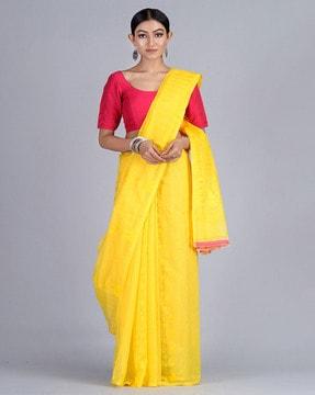 bengal handloom silk cotton jamdani saree