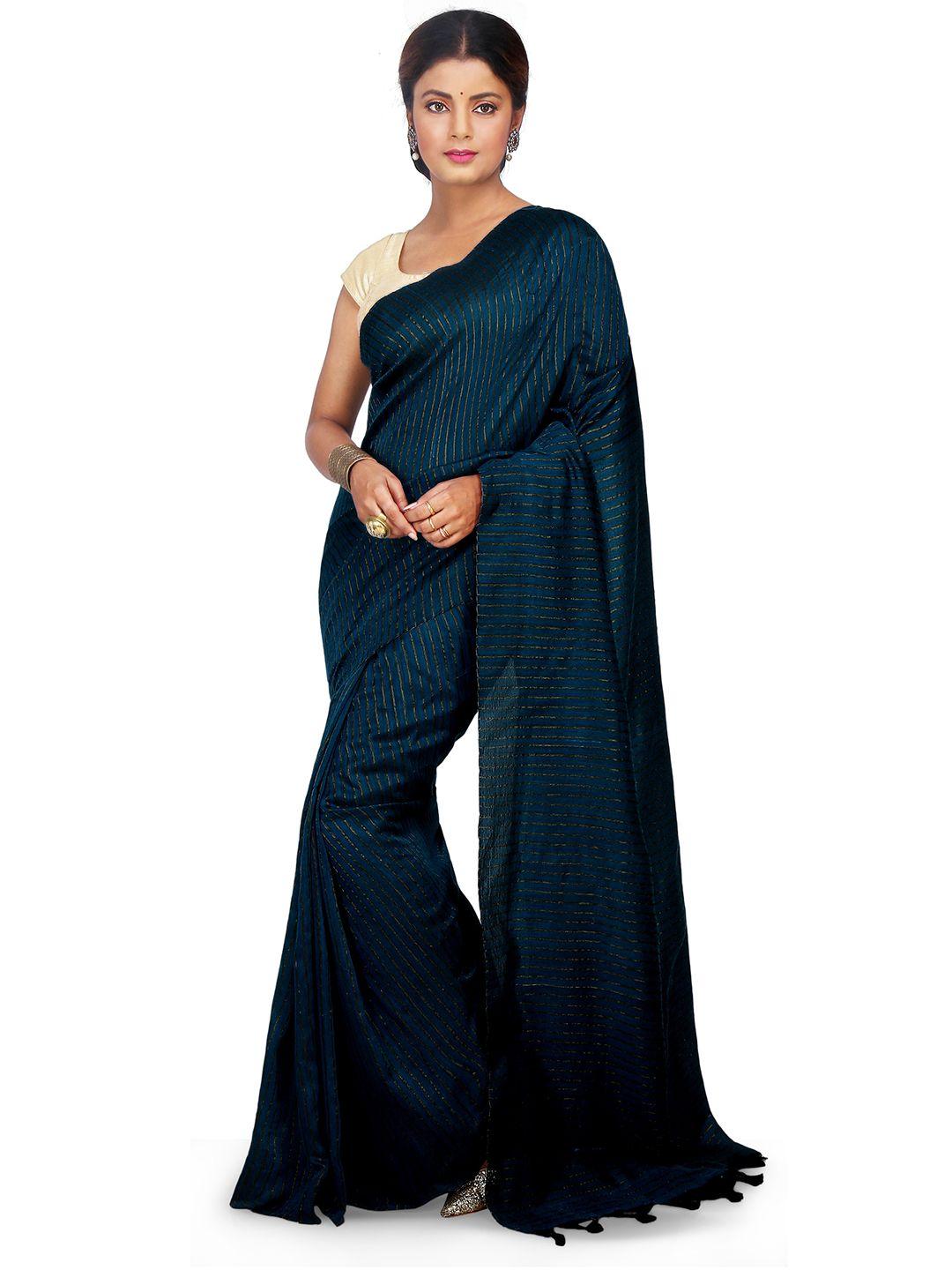 bengal handloom striped woven design art silk taant saree