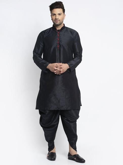 benstoke black regular fit kurta set