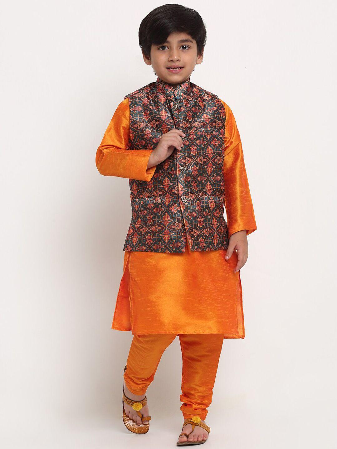 benstoke boys orange kurta with pyjama