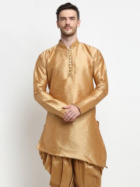 benstoke brown regular fit mandarin collar kurta