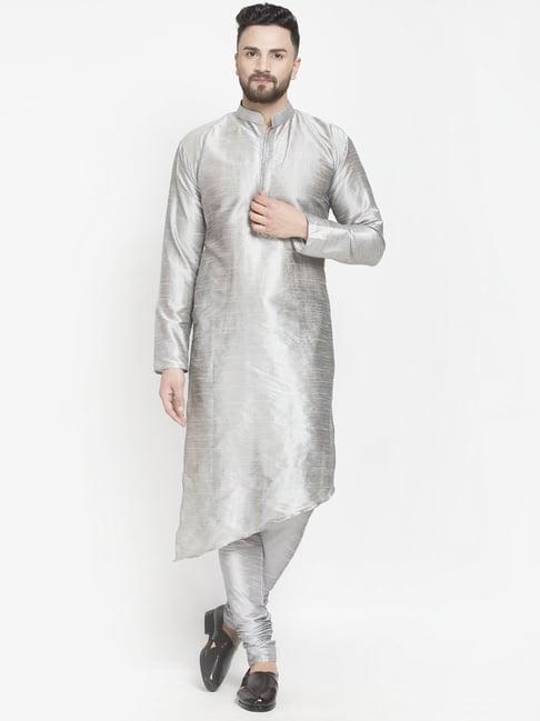 benstoke grey regular fit kurta set