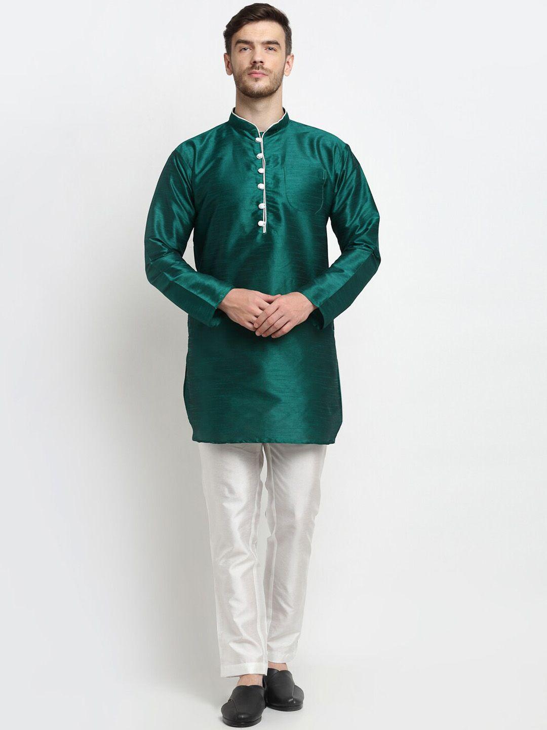 benstoke men teal kurta with pyjama set