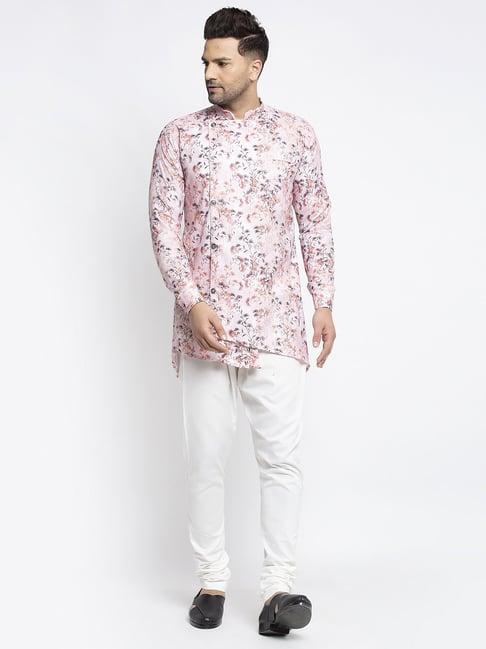 benstoke pink & multi cotton regular fit floral print kurta set