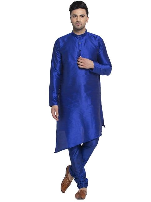 benstoke royal blue regular fit kurta set