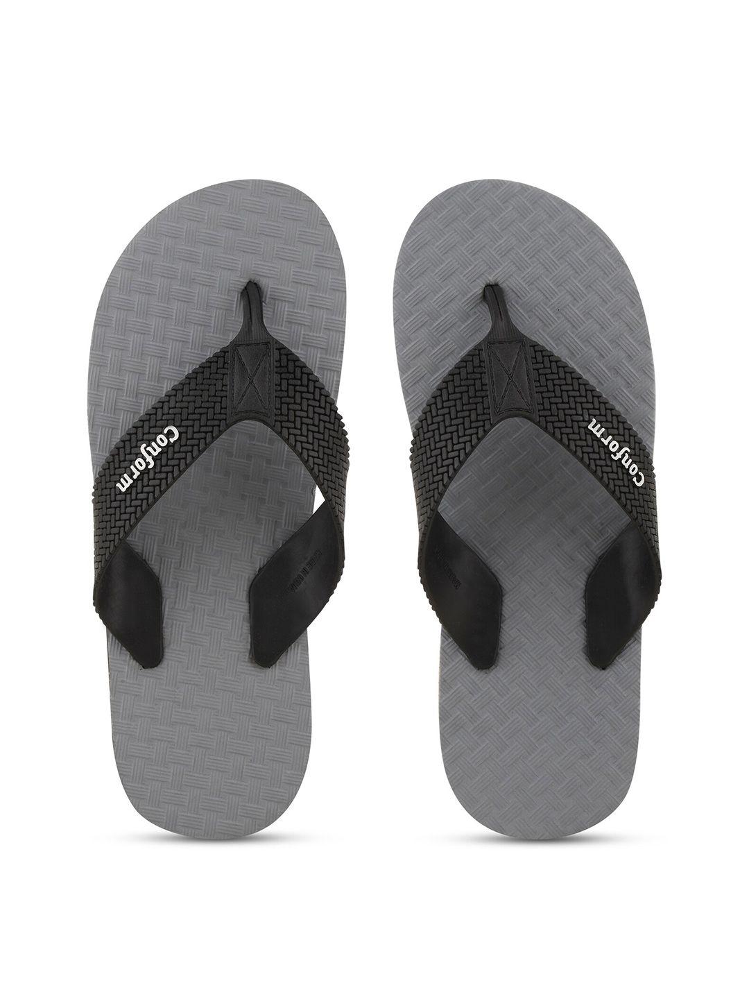 beonza men grey & black thong flip-flops