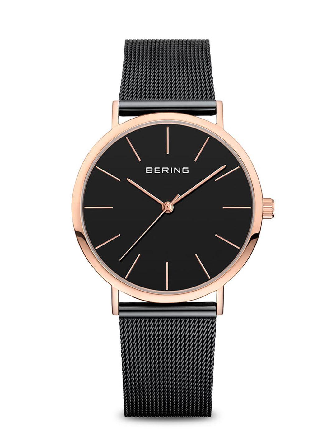 bering unisex black classic sapphire crystal analogue watch 13436-166