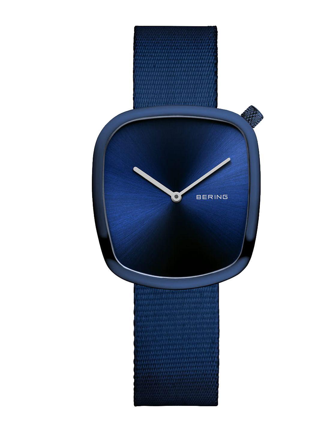 bering women blue dial & blue straps analogue watch 18034-397-blue