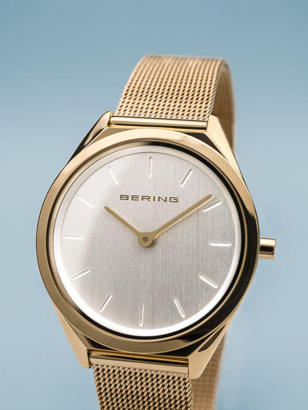 bering women stainless steel bracelet style straps analogue watch 17031-334