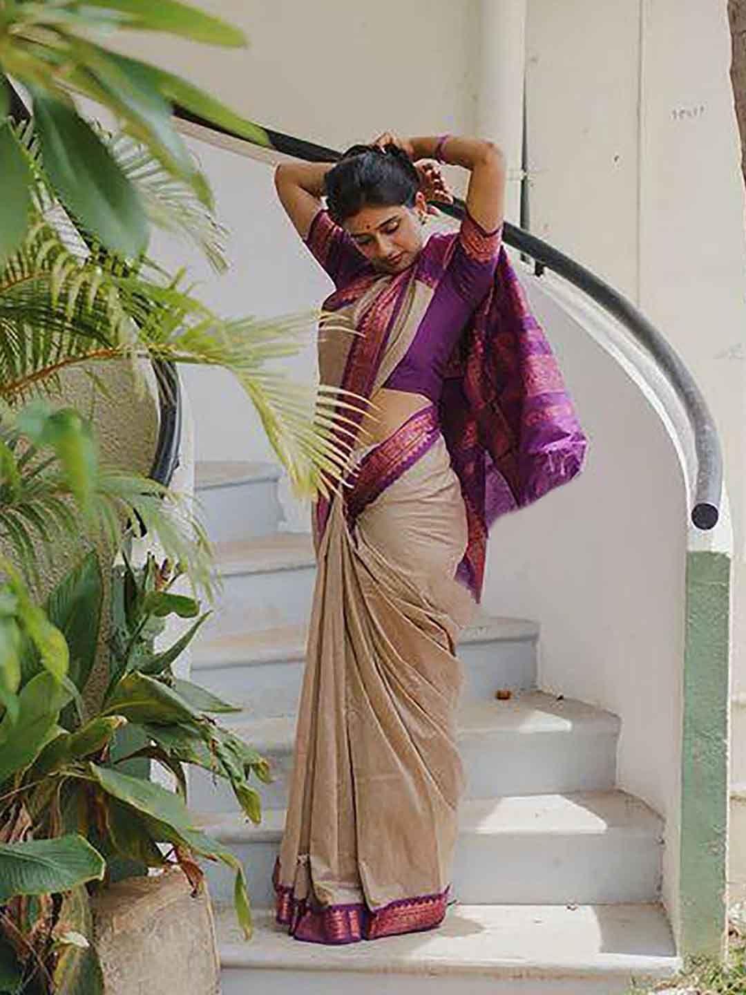 bermondsey woven design zari silk blend banarasi saree