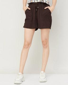 bermuda shorts with elasticated drawstring waist