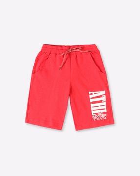 bermudas with typographic placement print