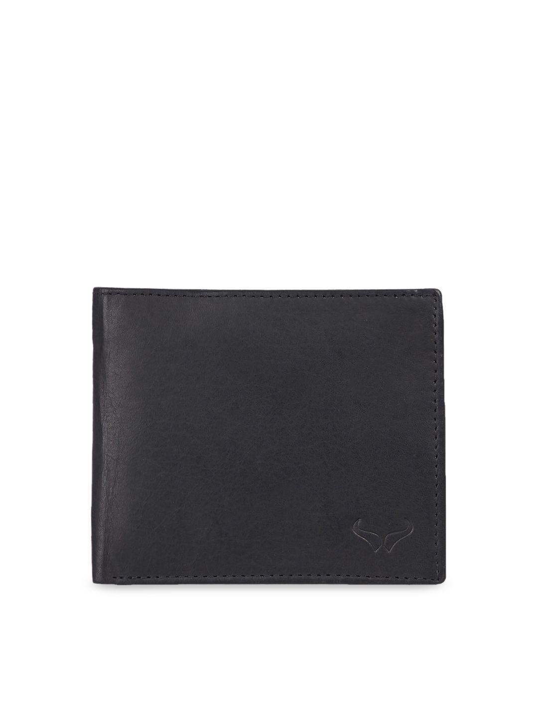 bern men black leather solid two fold wallet