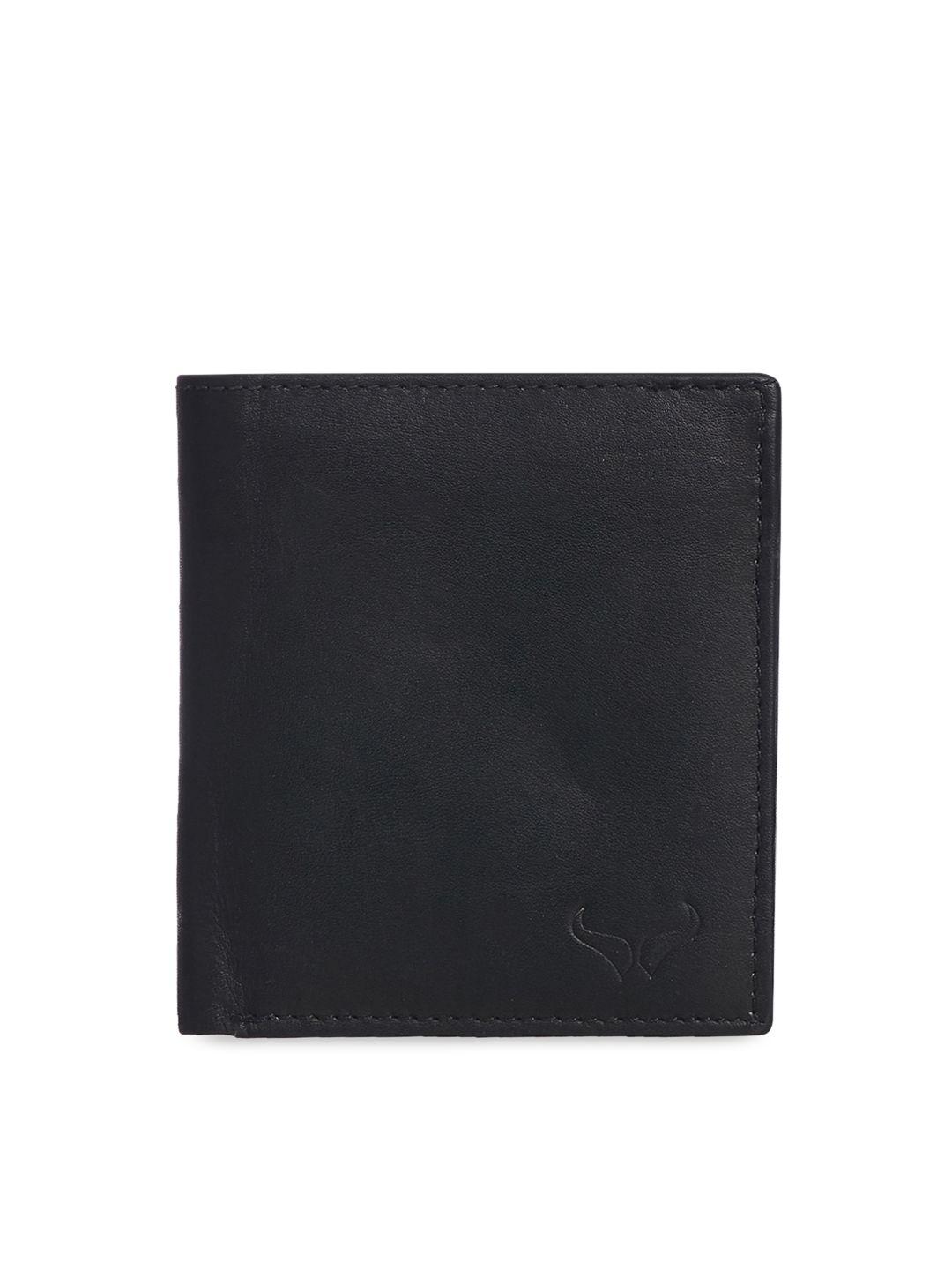 bern men black leather solid two fold wallet