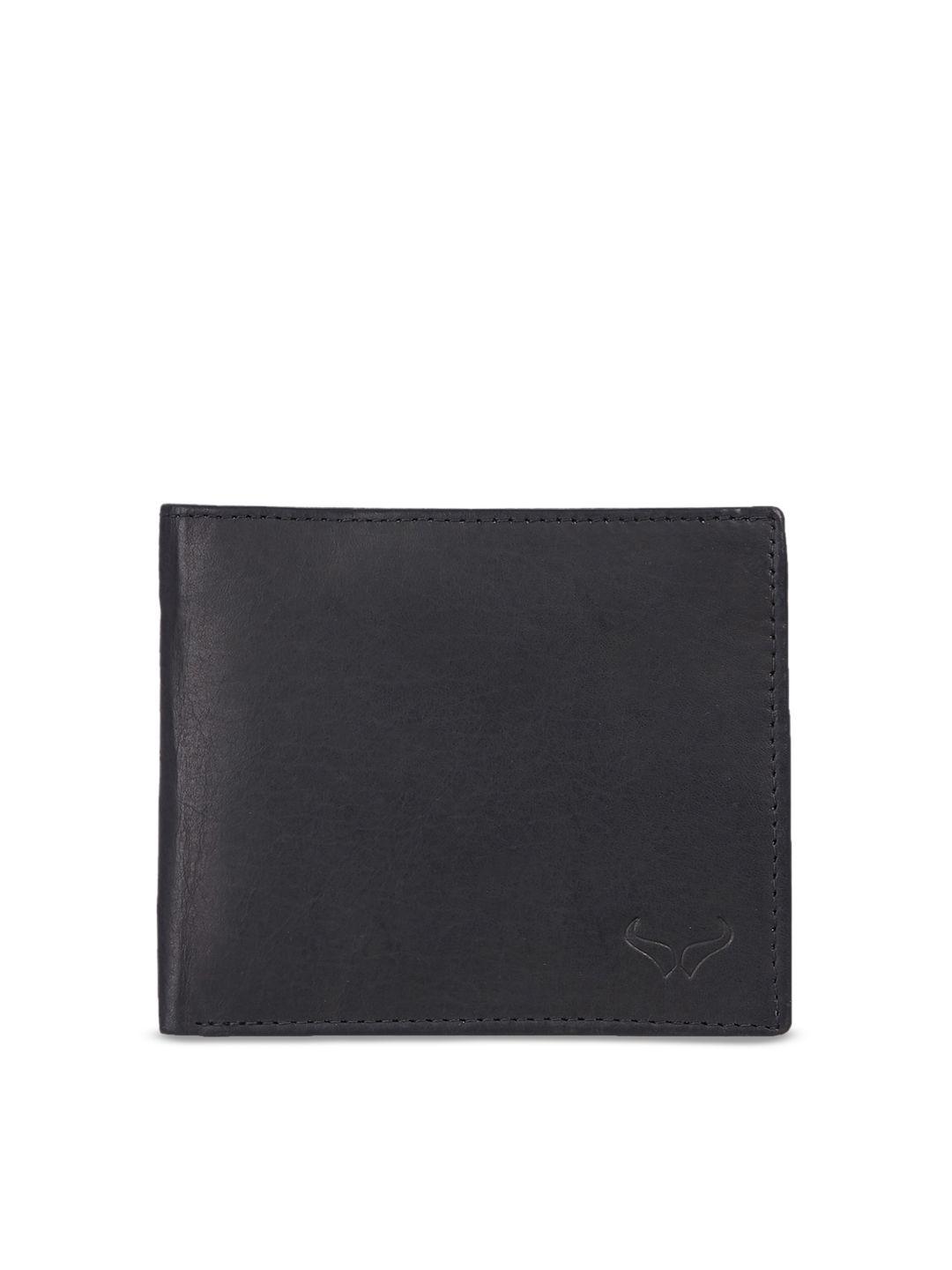 bern men black solid leather two fold wallet