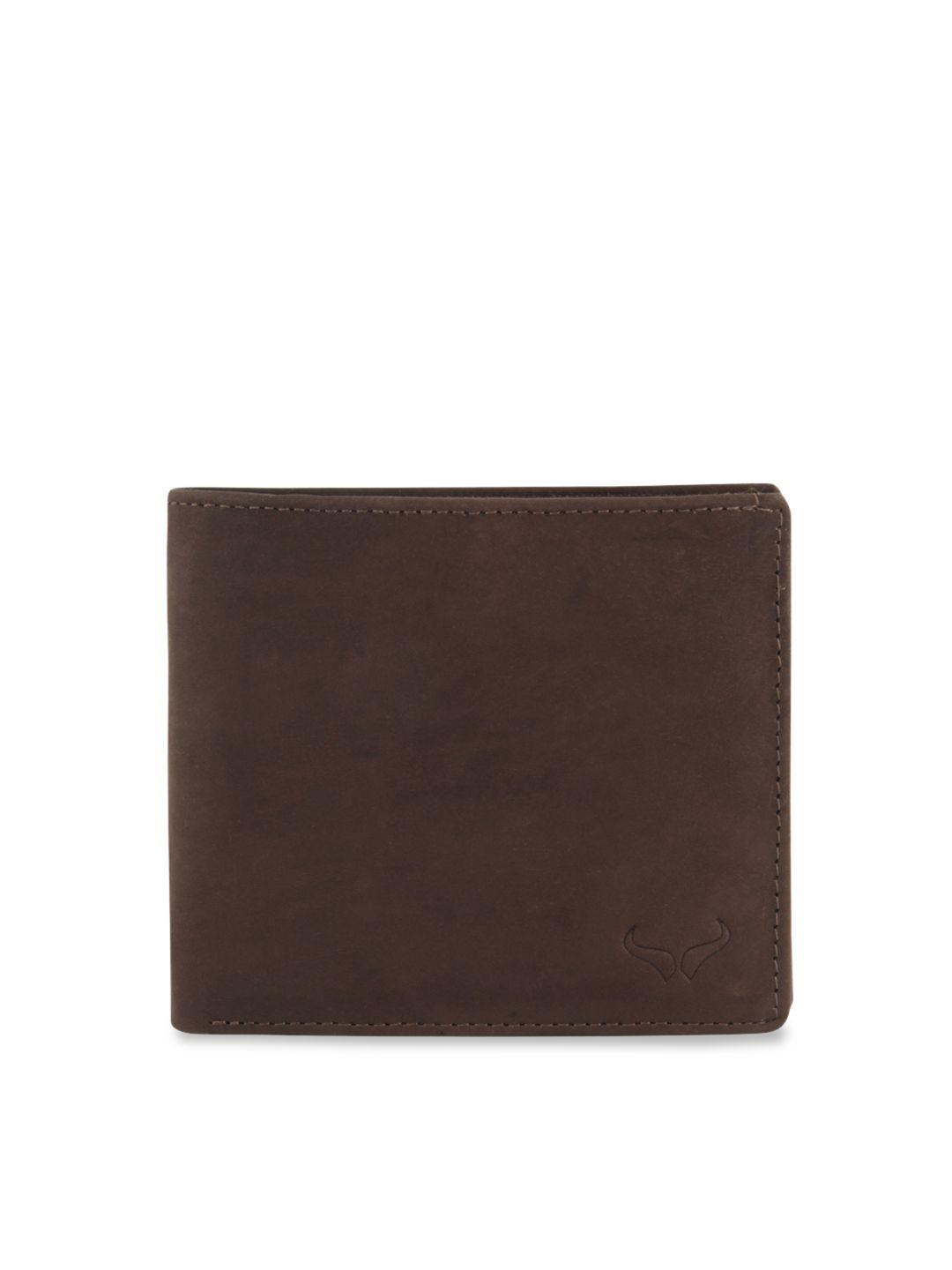 bern men brown solid two fold leather wallet