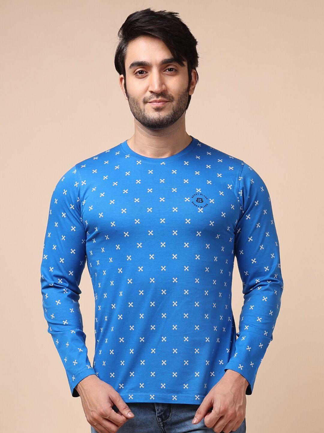 berry blues men blue printed t-shirt