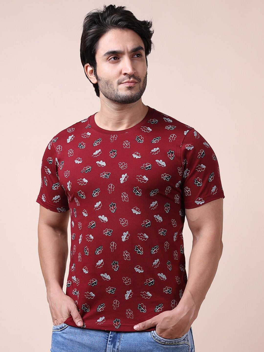 berry blues men maroon printed t-shirt