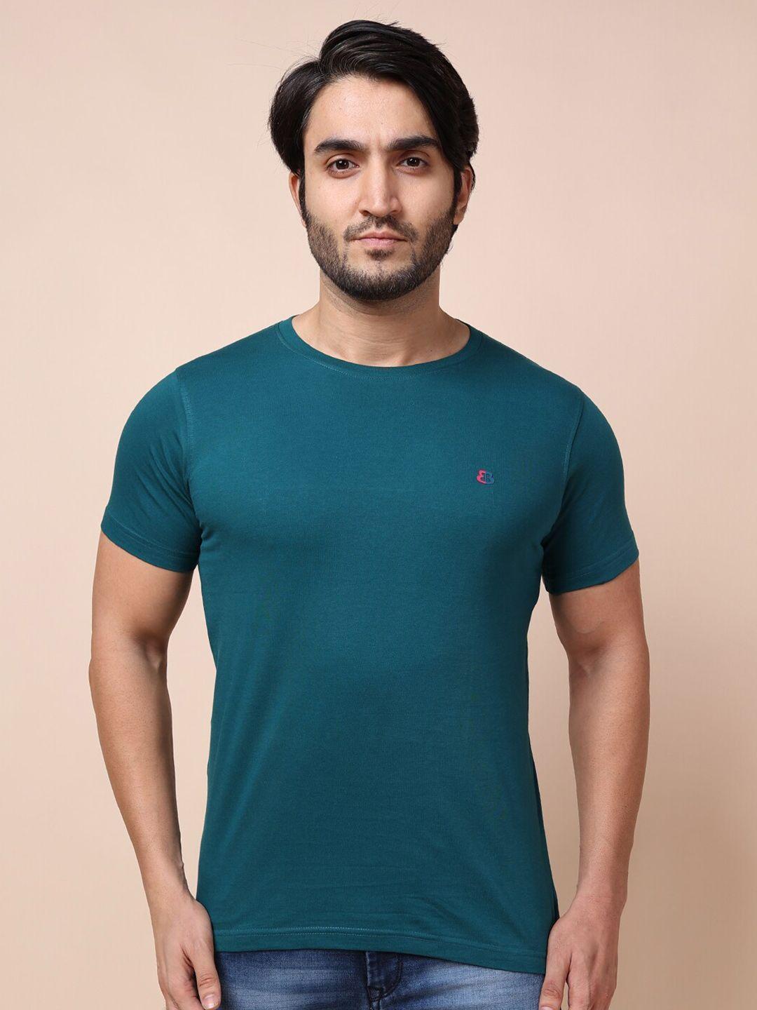 berry blues men teal green cotton t-shirt