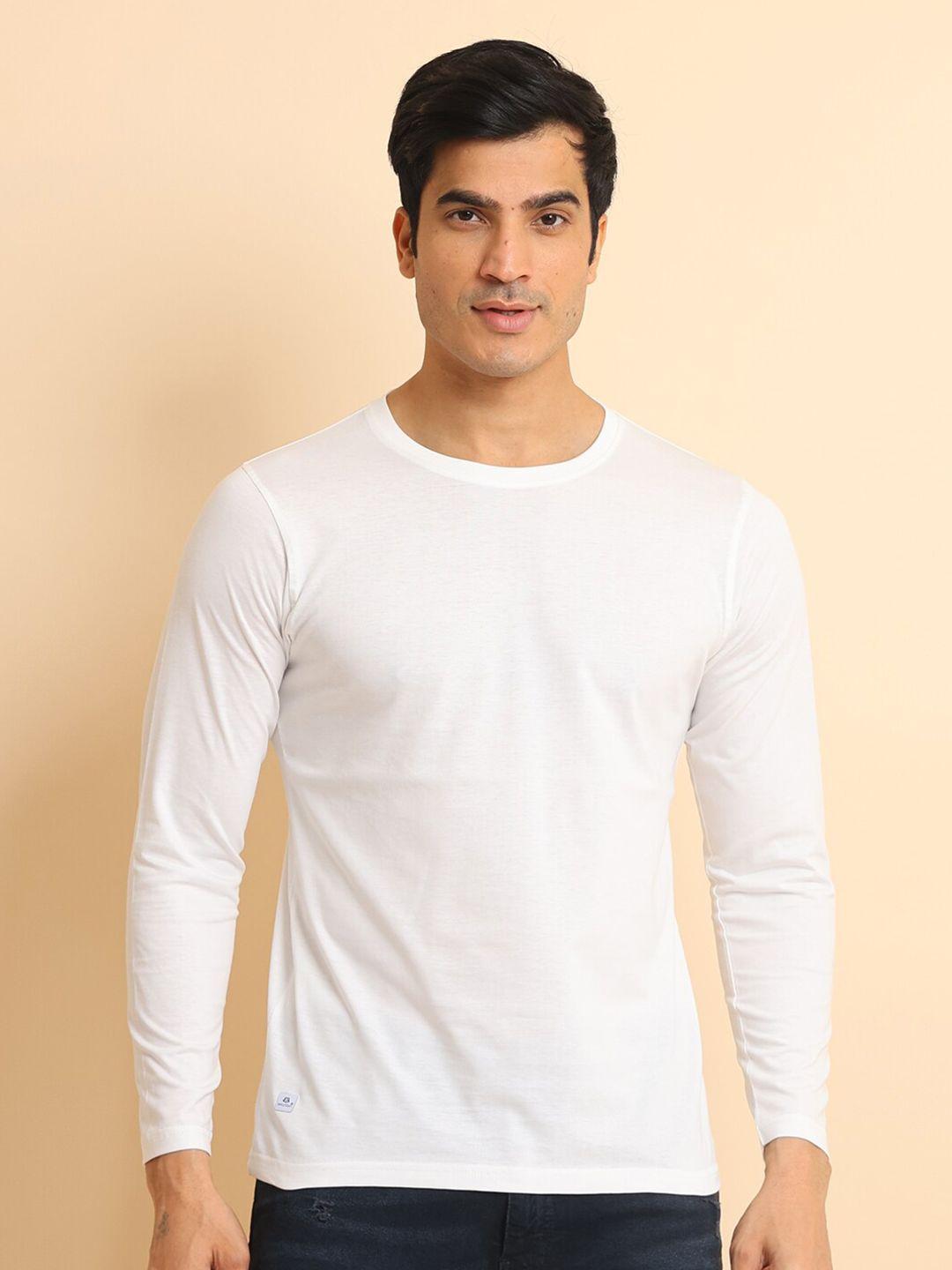 berry blues round neck long sleeves cotton t-shirt